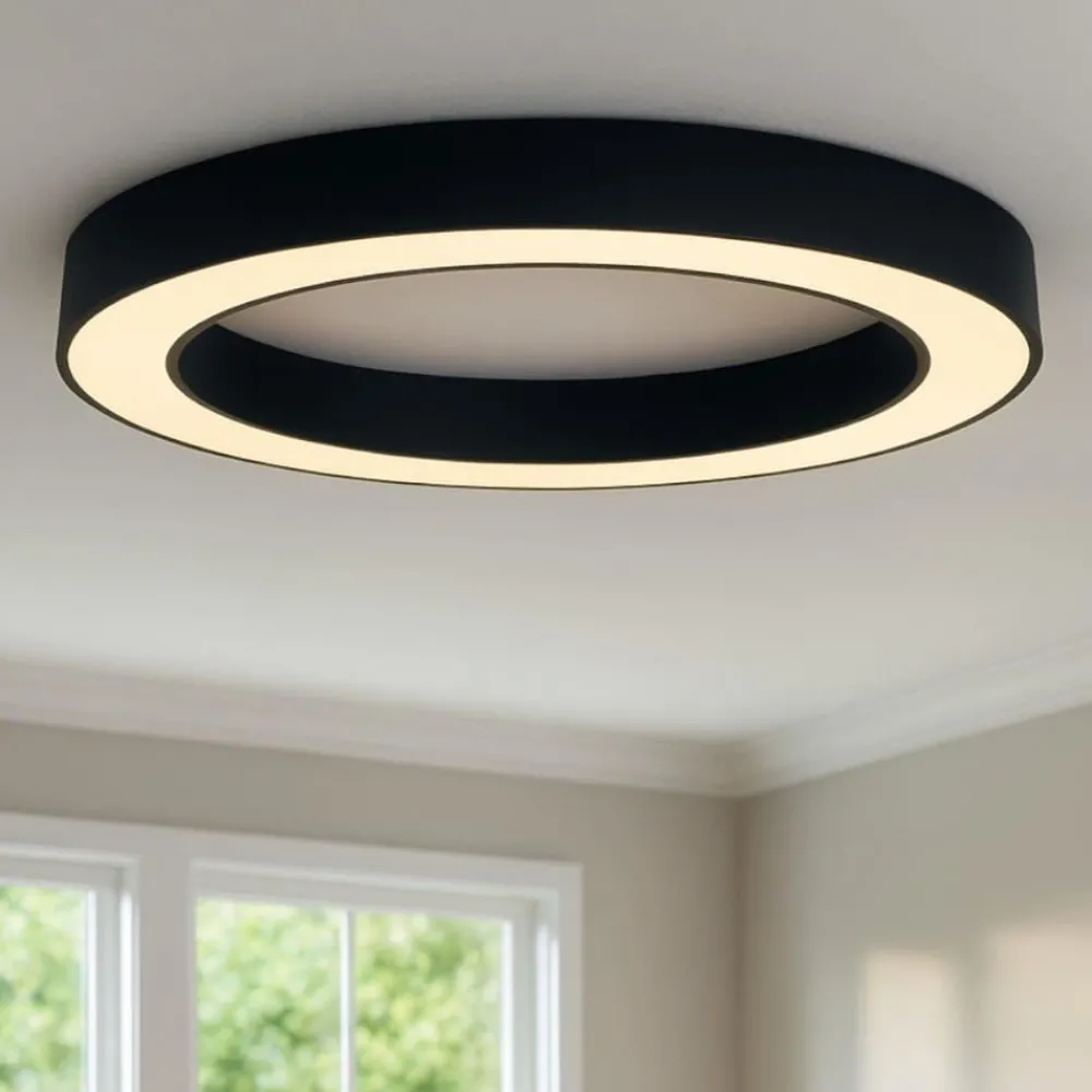 Plafoniere Moderne-Ondaluce Plafoniera moderna globus nera 100cm led dimmerabile