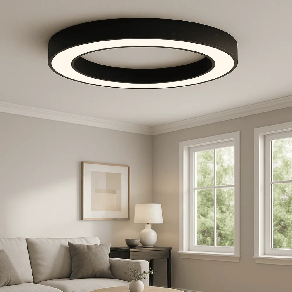 Plafoniere Moderne-Ondaluce Plafoniera moderna globus nera 100cm led dimmerabile