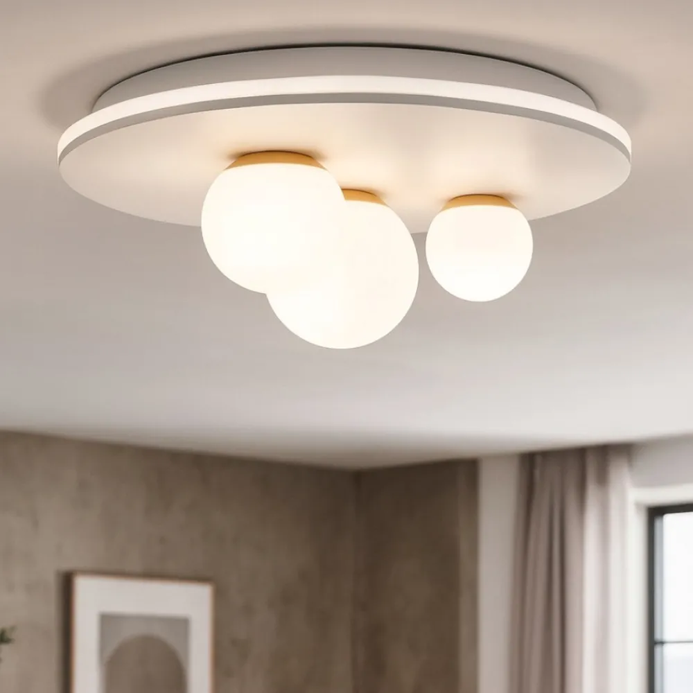 Plafoniere Moderne-Perenz Illuminazione Plafoniera moderna per camera da letto bianco oro perenz ball
