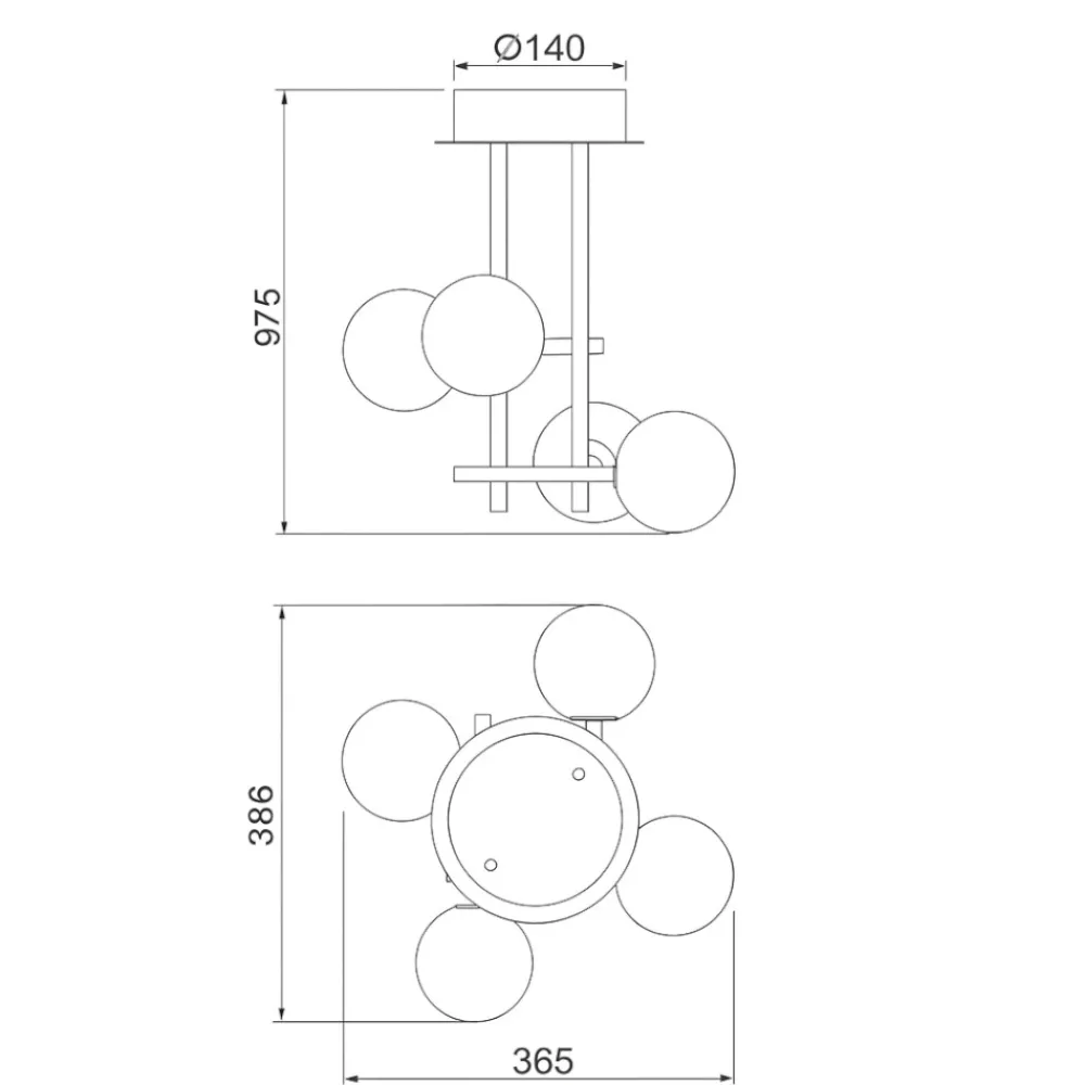 Plafoniere Moderne-Selezionato da Mazzolaluce Plafoniera moderna per camera da letto nera sfere vetro