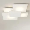 Plafoniere Moderne-Top Light Plafoniera moderna per cucina vetro e placca bianco rettangolare