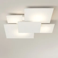 Plafoniere Moderne-Top Light Plafoniera moderna per cucina vetro e placca bianco rettangolare