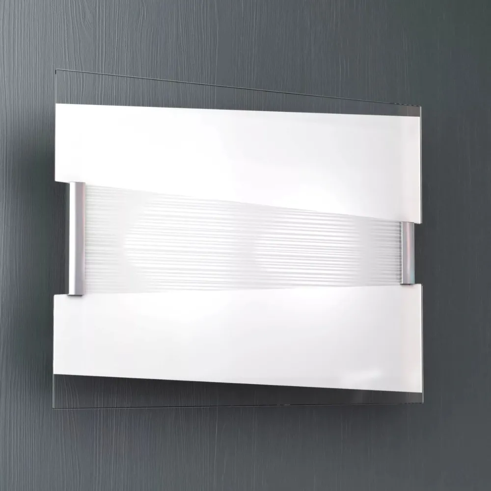 Plafoniere Moderne-Top Light Plafoniera moderna per cucina vetro rettangolare serigrafato bianco toplight