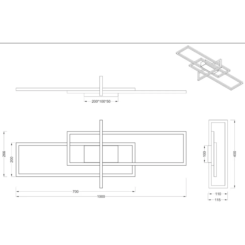 Plafoniere Moderne-Selezionato da Mazzolaluce Plafoniera moderna per soggiorno led 34w 3000k dimmerabile