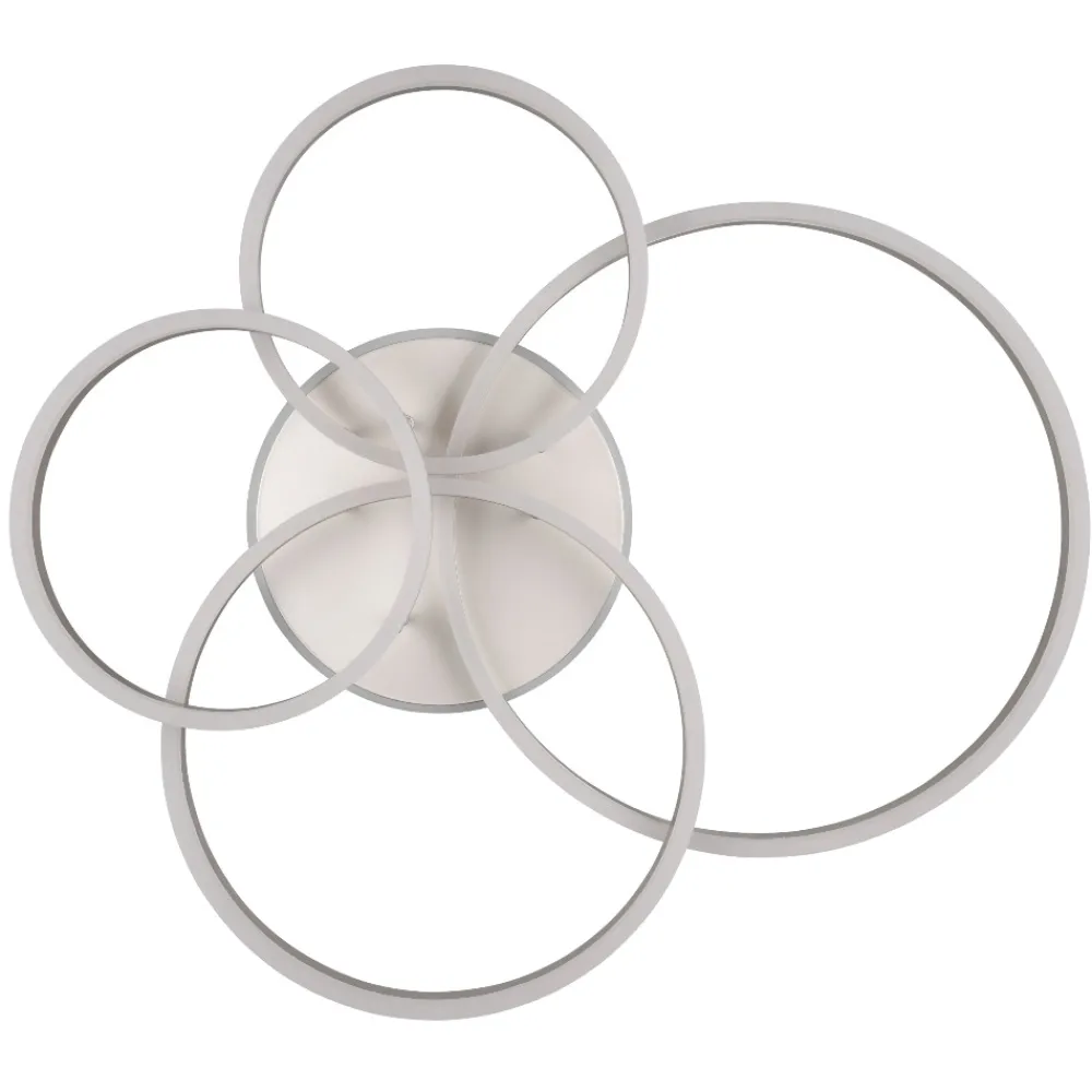 Plafoniere Moderne-Selezionato da Mazzolaluce Plafoniera moderna per soggiorno nickel led dimmerabile con telecomando