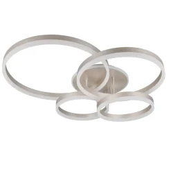 Plafoniere Moderne-Selezionato da Mazzolaluce Plafoniera moderna per soggiorno nickel led dimmerabile con telecomando