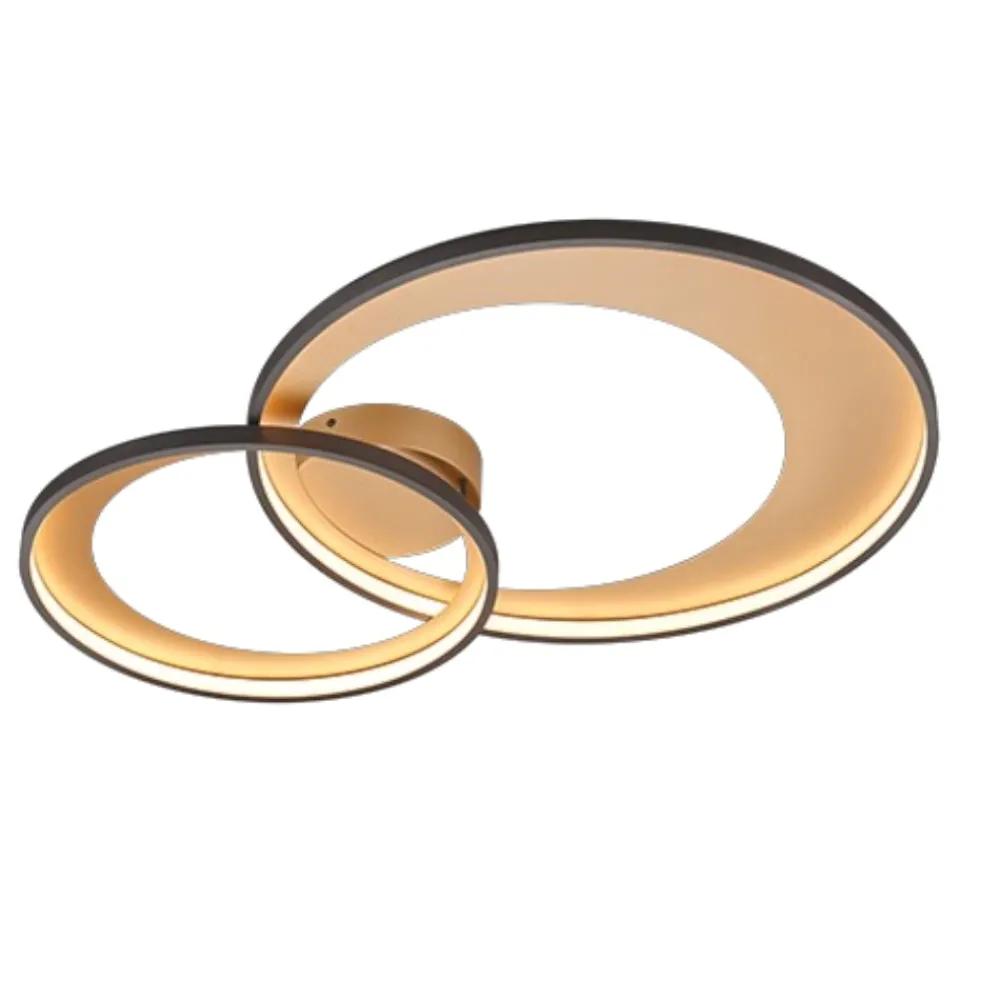 Plafoniere Moderne-Selezionato da Mazzolaluce Plafoniera moderna per soggiorno led 3000k dimmerabile nero oro