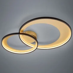 Plafoniere Moderne-Selezionato da Mazzolaluce Plafoniera moderna per soggiorno led 3000k dimmerabile nero oro