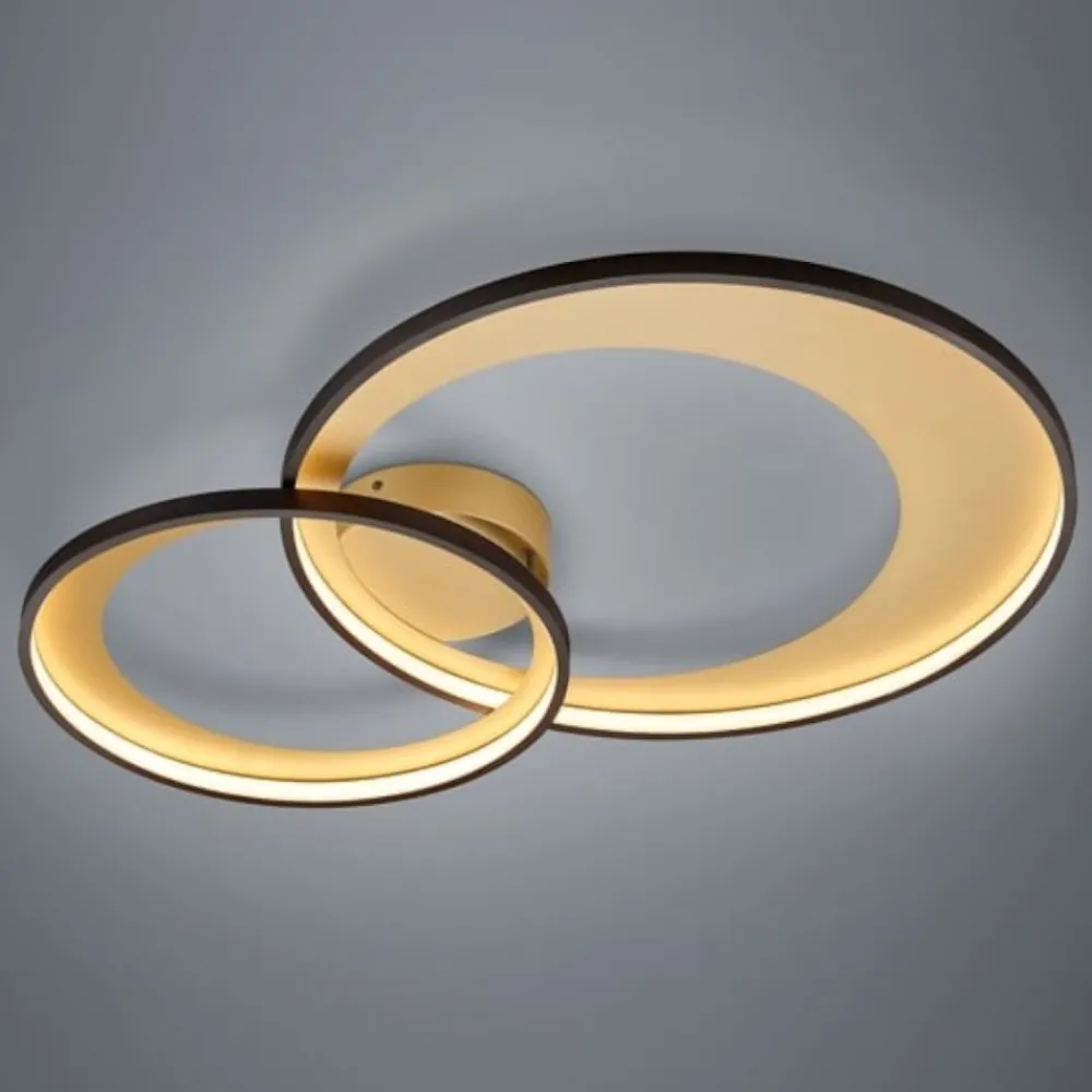 Plafoniere Moderne-Selezionato da Mazzolaluce Plafoniera moderna per soggiorno led 3000k dimmerabile nero oro