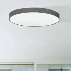 Plafoniere Moderne-Selezionato da Mazzolaluce Plafoniera moderna per soggiorno tessuto grigio