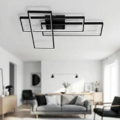 Plafoniere Moderne-Selezionato da Mazzolaluce Plafoniera moderna per soggiorno led 3200k design nero