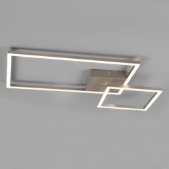 Plafoniere Moderne-Selezionato da Mazzolaluce Plafoniera moderna per soggiorno nichel led 25w 4000k dimmerabile