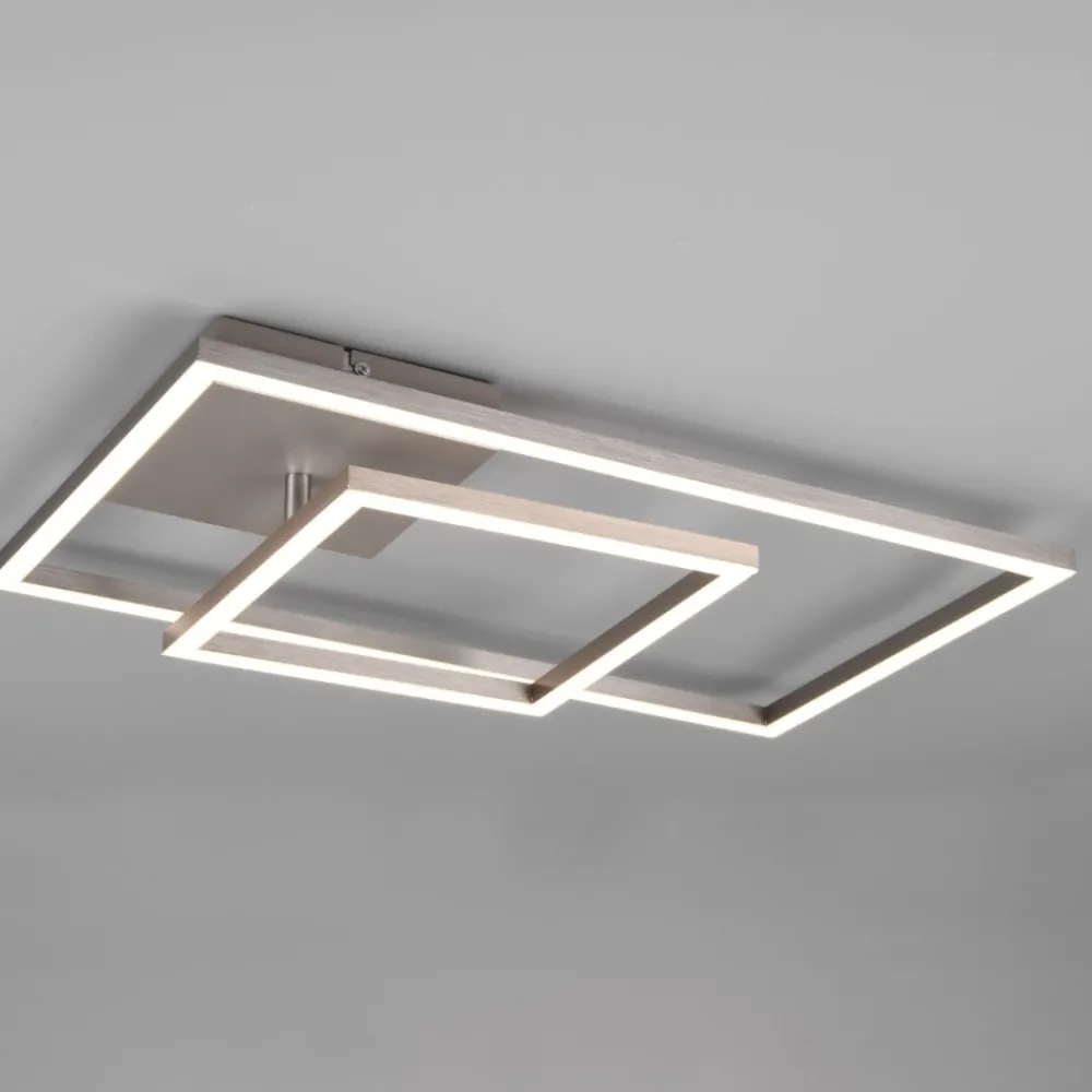 Plafoniere Moderne-Selezionato da Mazzolaluce Plafoniera moderna per soggiorno nichel led 25w 4000k dimmerabile
