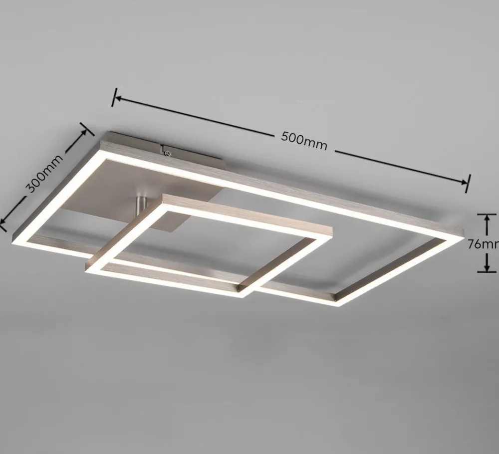 Plafoniere Moderne-Selezionato da Mazzolaluce Plafoniera moderna per soggiorno nichel led 25w 4000k dimmerabile
