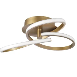 Plafoniere Moderne-Selezionato da Mazzolaluce Plafoniera moderna per soggiorno oro spazzolato led 3000k