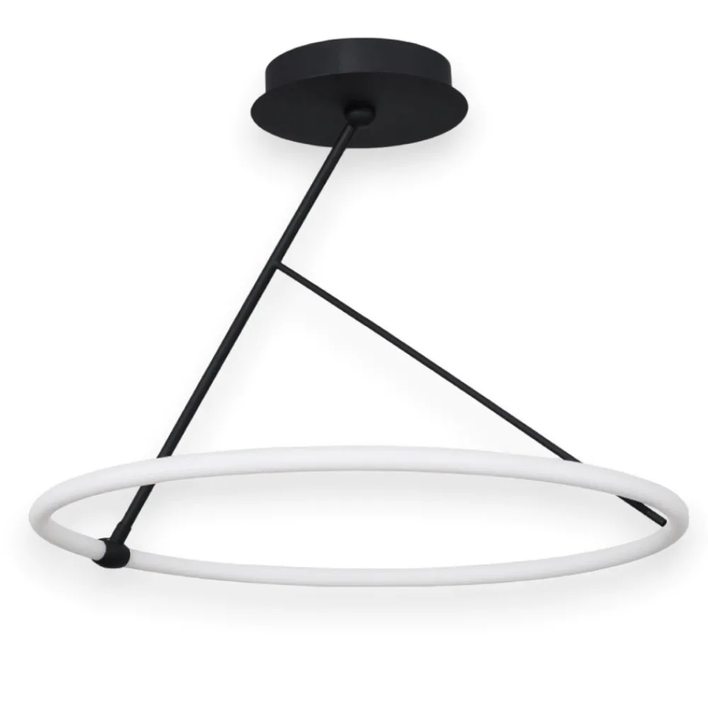 Plafoniere Moderne-Selezionato da Mazzolaluce Plafoniera moderna per soggiorno design anello luminoso 30w 3000k