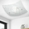 Plafoniere Moderne-Selezionato da Mazzolaluce Plafoniera moderna quadrata in vetro satinato decorato