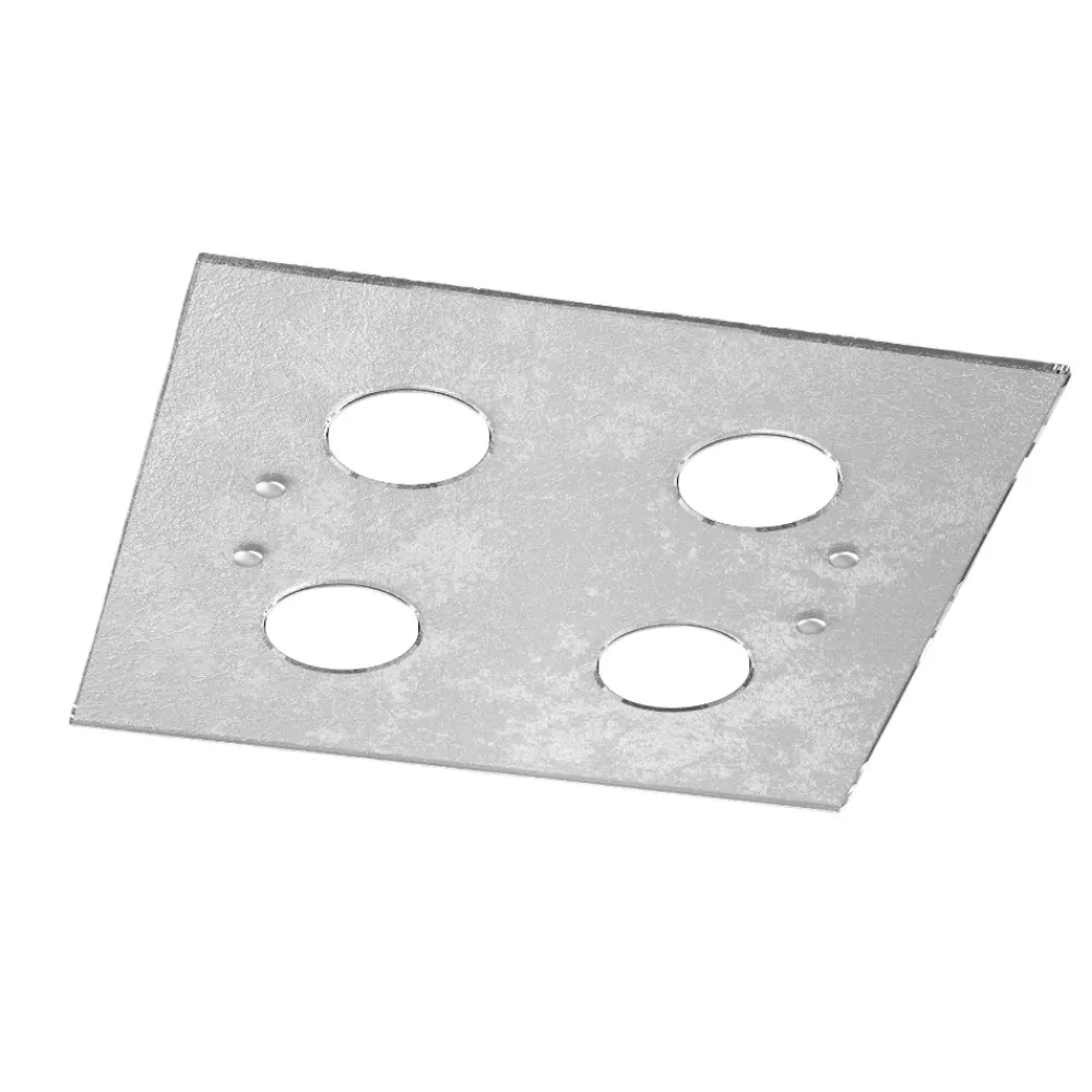 Plafoniere Moderne-Top Light Plafoniera moderna quadrata vetro foglia argento