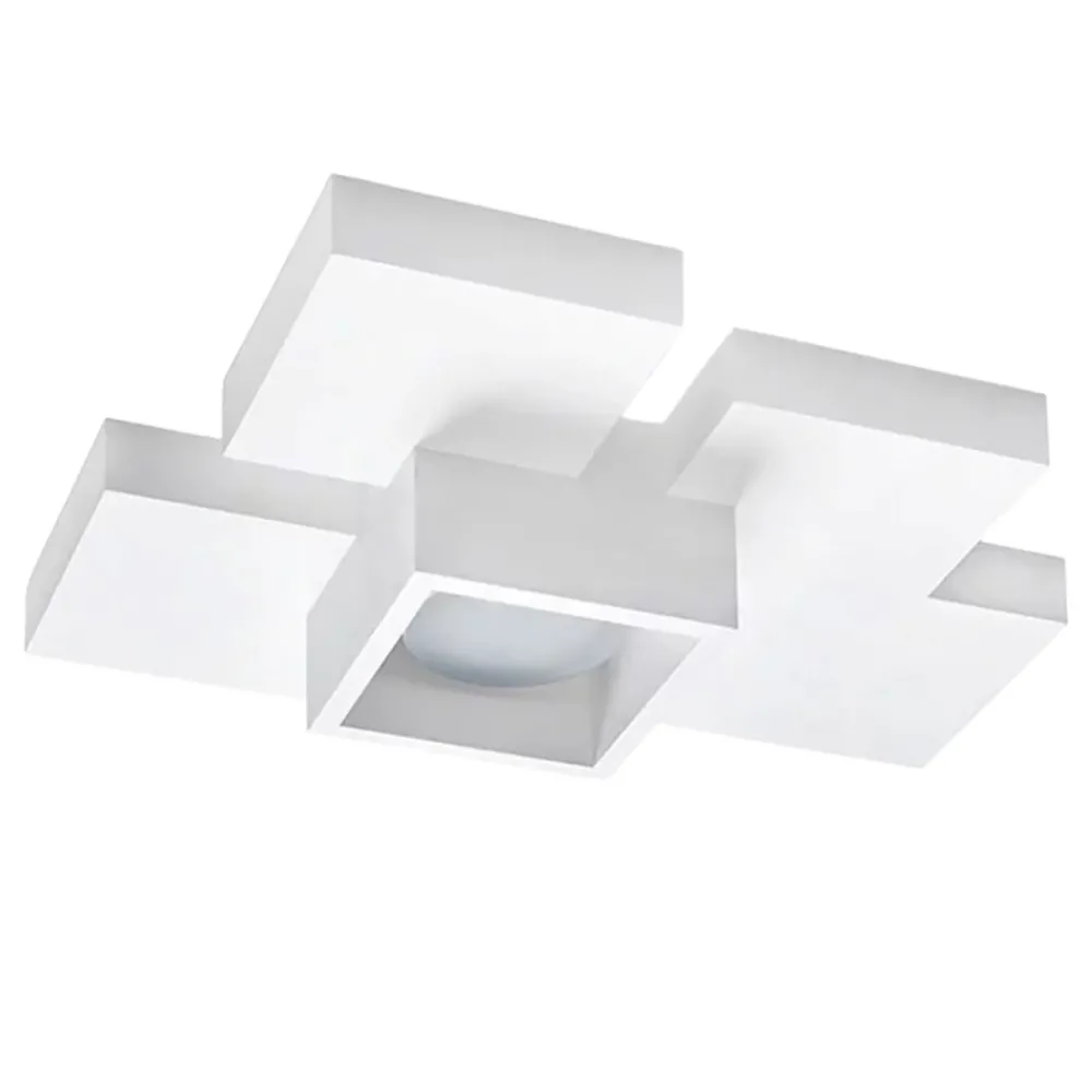 Plafoniere Moderne-Sforzin Illuminazione Plafoniera moderna quadrati gesso bianca sforzin