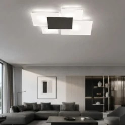Plafoniere Moderne-Top Light Plafoniera moderna quadrati vetro antracite rettangolare per cucina