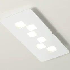 Plafoniere Moderne-Gea Luce Plafoniera moderna rettangolare bilbao bianca