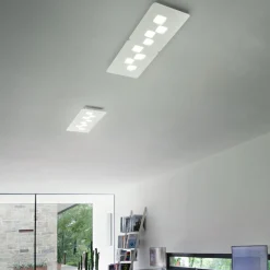 Plafoniere Moderne-Gea Luce Plafoniera moderna rettangolare bilbao bianca