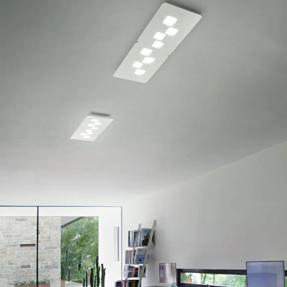 Plafoniere Moderne-Gea Luce Plafoniera moderna rettangolare bilbao bianca