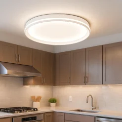 Plafoniere Moderne-Top Light Plafoniera moderna rotonda bianca biemissione led 37w cct area