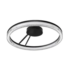 Plafoniere Moderne-Selezionato da Mazzolaluce Plafoniera moderna rotonda cerchio nera led 3000k dimmerabile