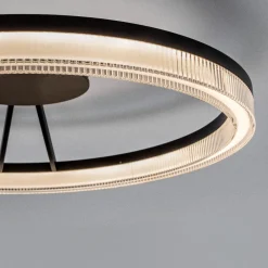 Plafoniere Moderne-Selezionato da Mazzolaluce Plafoniera moderna rotonda cerchio nera led 3000k dimmerabile