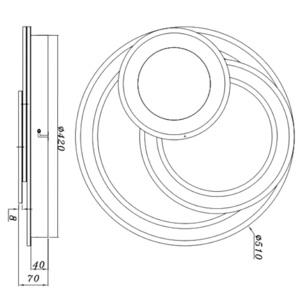 Plafoniere Moderne-Selezionato da Mazzolaluce Plafoniera moderna rotonda led da 2700k a 6000k per salotto