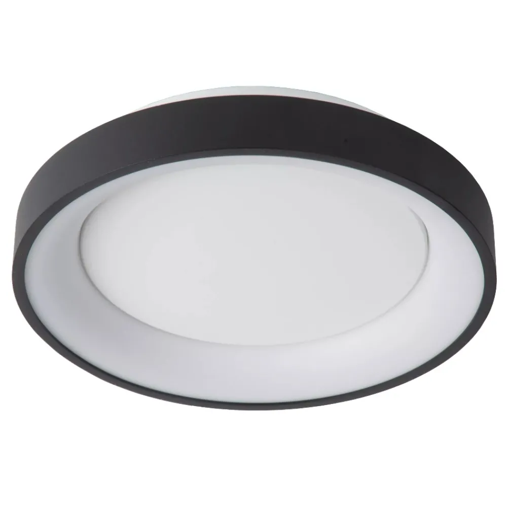 Plafoniere Moderne-Selezionato da Mazzolaluce Plafoniera moderna rotonda nera 28cm led 20w 2700k luce calda dimmerabile