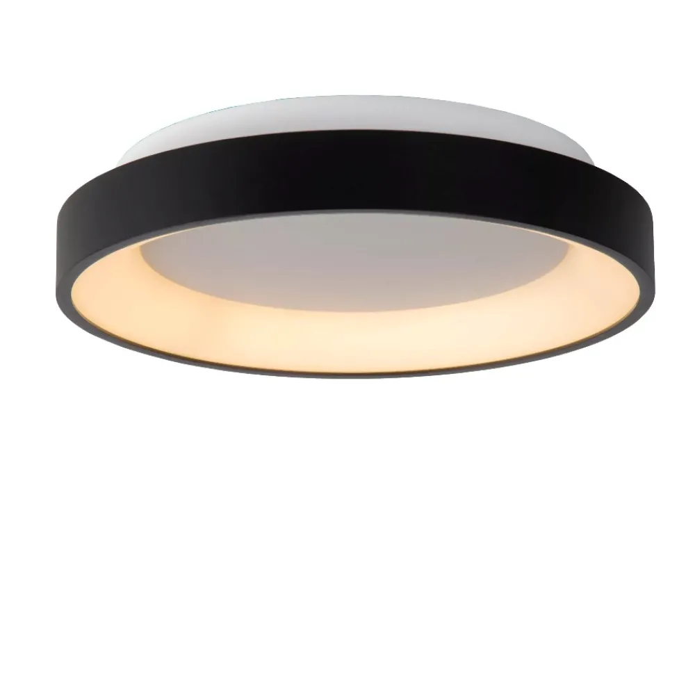 Plafoniere Moderne-Selezionato da Mazzolaluce Plafoniera moderna rotonda nera 28cm led 20w 2700k luce calda dimmerabile