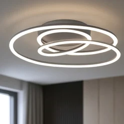 Plafoniere Moderne-Perenz Illuminazione Plafoniera moderna spira perenz grigio metallizzato led 3000k