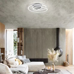 Plafoniere Moderne-Perenz Illuminazione Plafoniera moderna spira perenz grigio metallizzato led 3000k