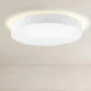 Plafoniere Moderne-Eglo Plafoniera moderna tessuto bianco 76 cm rotonda pasteri