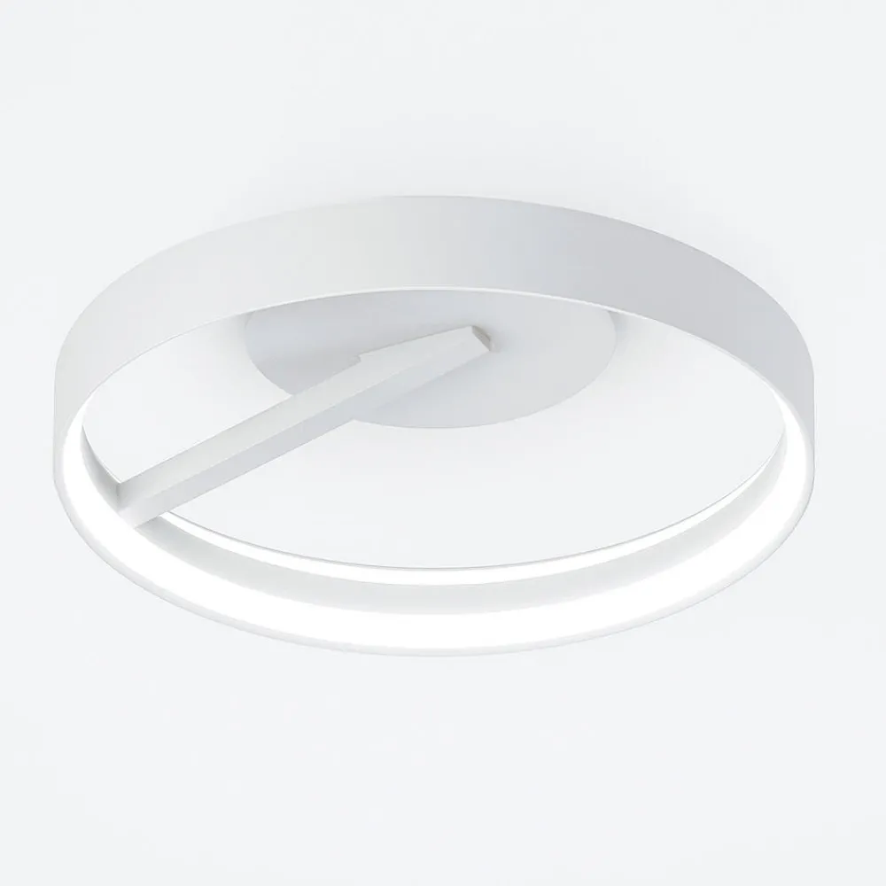 Plafoniere Moderne-Top Light Plafoniera moderna malika rotonda bianca led 28w cct per soggiorno