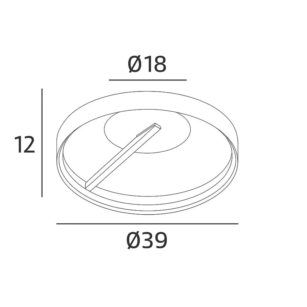 Plafoniere Moderne-Top Light Plafoniera moderna malika rotonda bianca led 28w cct per soggiorno