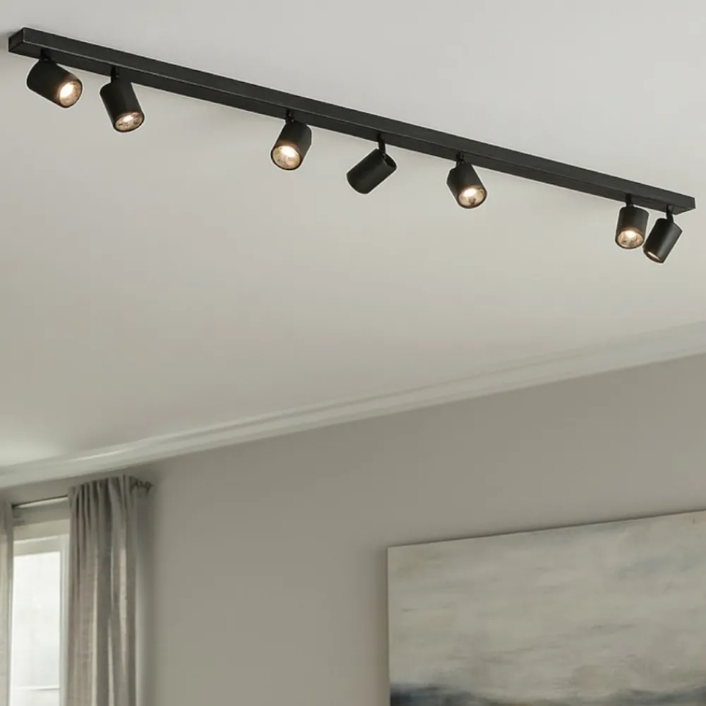 Plafoniere Moderne-Top Light Plafoniera moderna toplight nero 7 faretti led orientabili