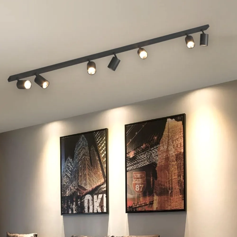 Plafoniere Moderne-Top Light Plafoniera moderna toplight nero 7 faretti led orientabili