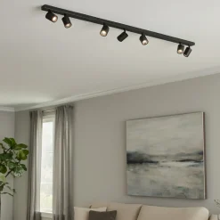 Plafoniere Moderne-Top Light Plafoniera moderna toplight nero 7 faretti led orientabili