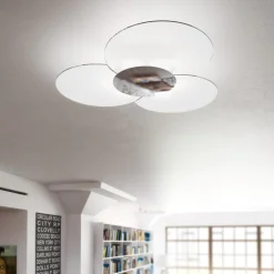 Plafoniere Moderne-Top Light Plafoniera moderna vetri bianchi clover