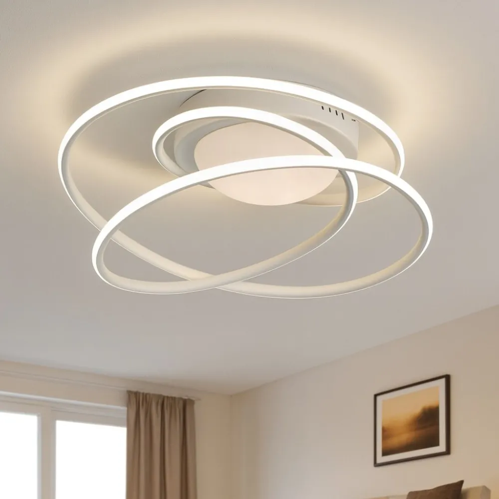 Plafoniere Moderne-Selezionato da Mazzolaluce Plafoniera moderna 36w 4000k per soggiorno bianca dimmerabile