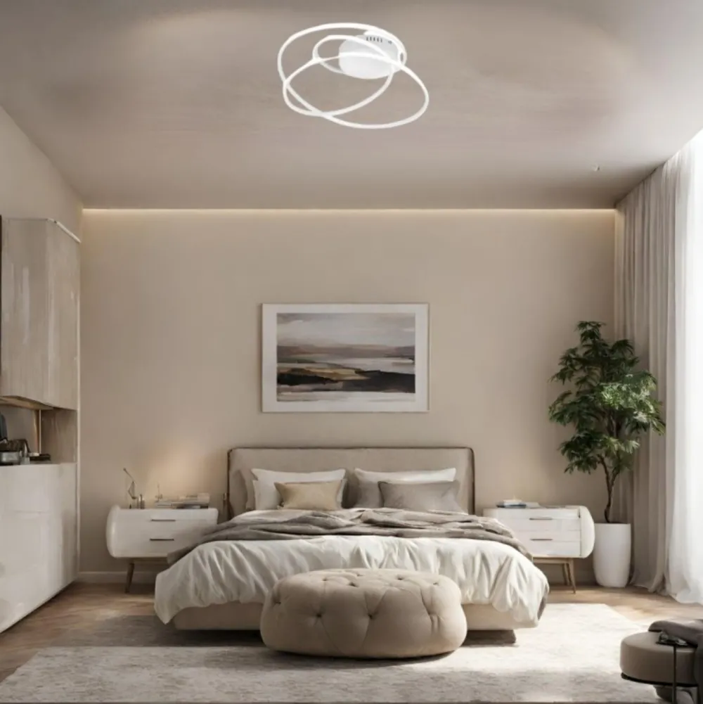 Plafoniere Moderne-Selezionato da Mazzolaluce Plafoniera moderna 36w 4000k per soggiorno bianca dimmerabile