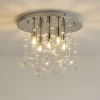 Plafoniere Moderne-Ideal Lux Plafoniera moonlight pl5 cromo sfere di vetro cristallo