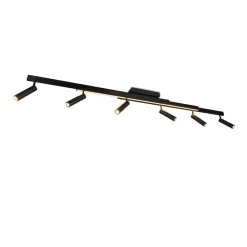 Plafoniere Moderne-Selezionato da Mazzolaluce Plafoniera nera allungabile con faretti led 2700k a 65000k con telecomando