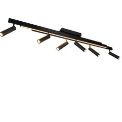 Plafoniere Moderne-Selezionato da Mazzolaluce Plafoniera nera allungabile con faretti led 2700k a 65000k con telecomando