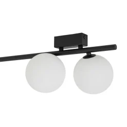 Plafoniere Moderne-Selezionato da Mazzolaluce Plafoniera nera 200 cm moderna binario con sfere in vetro per soggiorno