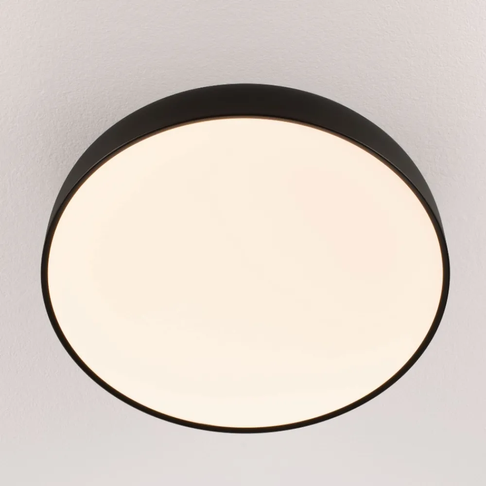 Plafoniere Moderne-Selezionato da Mazzolaluce Plafoniera nera 50 cm moderna per soggiorno led 3000k dimmerabile