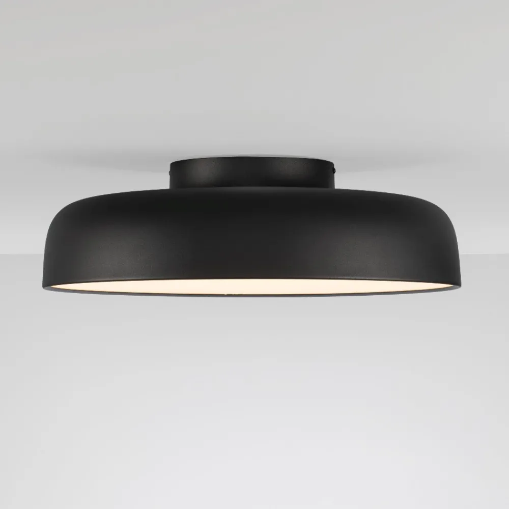 Plafoniere Moderne-Selezionato da Mazzolaluce Plafoniera nera 50 cm moderna per soggiorno led 3000k dimmerabile